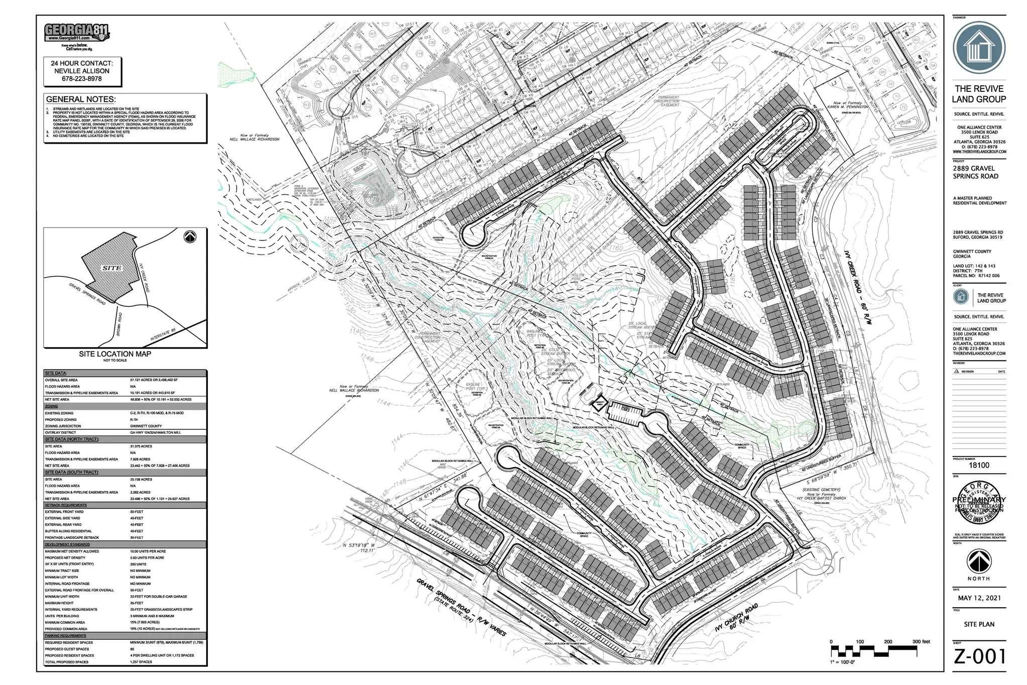 Site plan for Gravel Springs II
