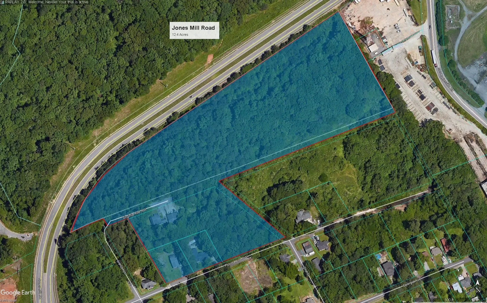 Aerial view of Jones Mill Road