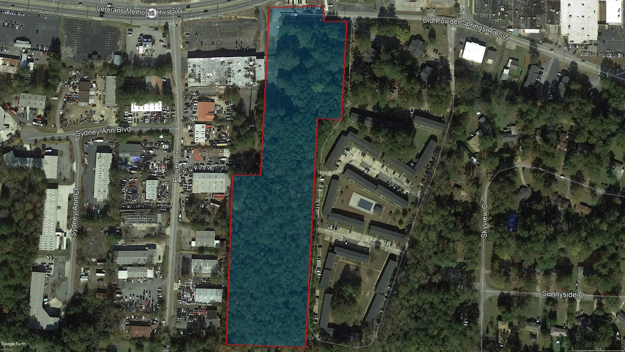 Aerial view of Old Powder Springs