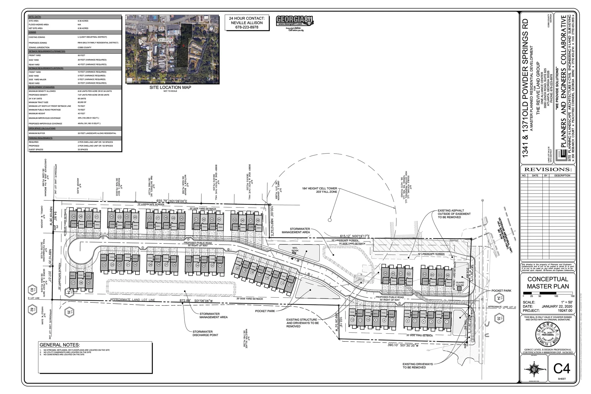 Site plan for Old Powder Springs