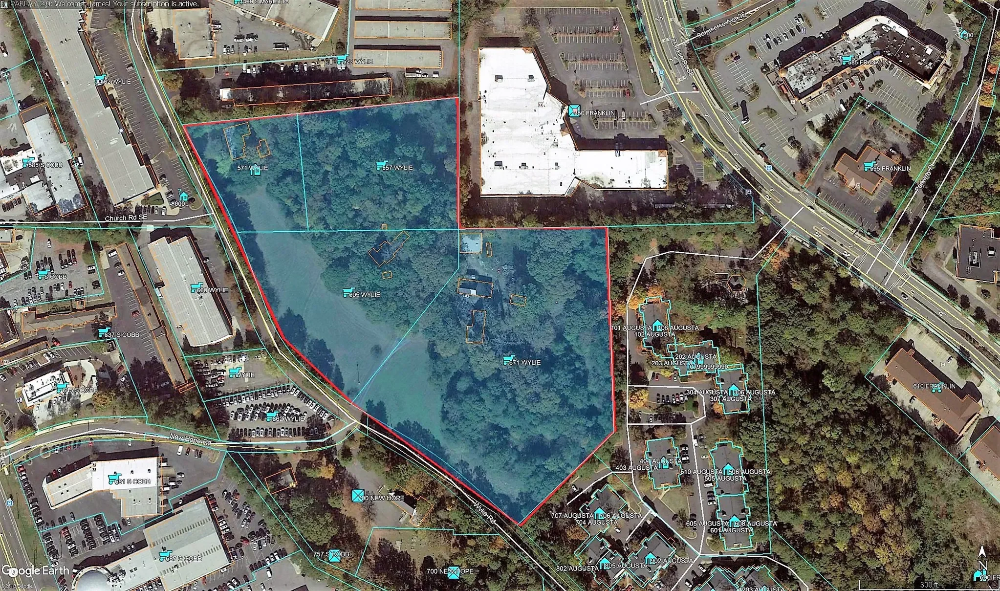 Aerial view of Wylie Road